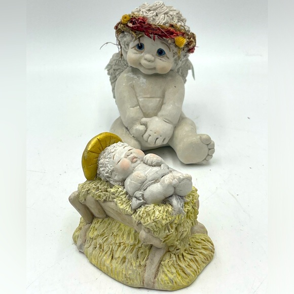 Cast Art Dreamsicles: Modesty Cherub & “Baby Jesus" Nativity Creche Figurines - Picture 5 of 16
